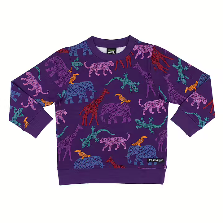 Villervalla sweatshirt Savannah Grabe voor kinderen van biologisch katoen in paarse kleur