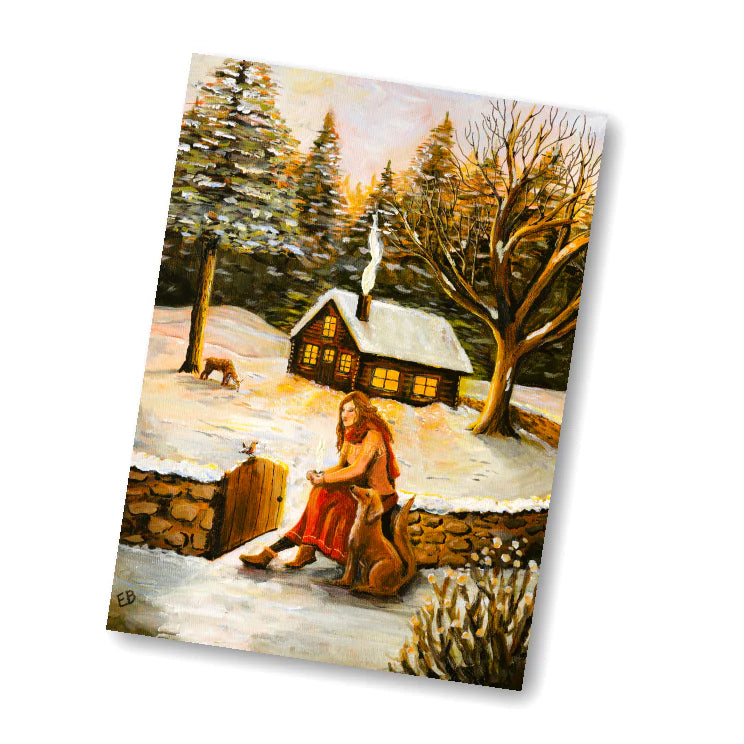 Kaart Winterdag - Illustrator under a blankie