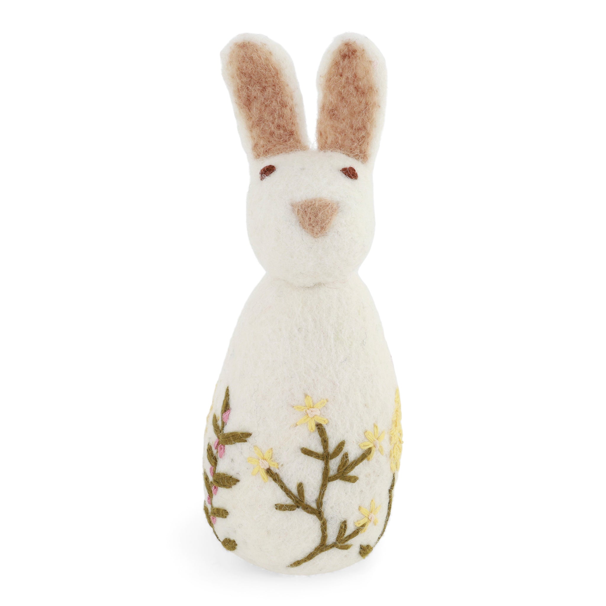 Vilten Big Bunny Flower Embroidery White – Gry & Sif