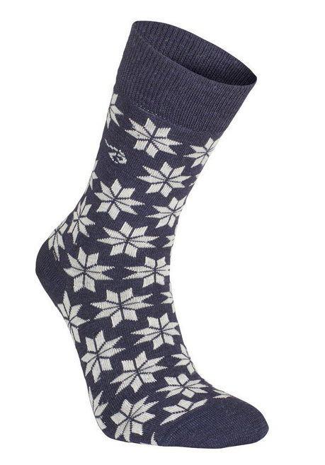Wool Sock Snowflake (90 % merinowol) navy – Ivanhoe of Sweden