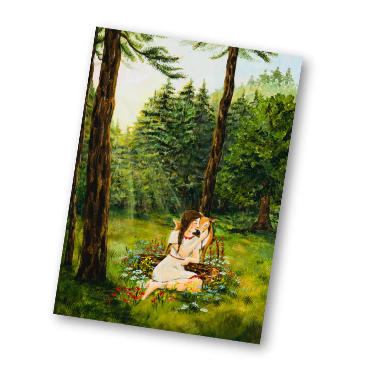 Kaart Zachtheid in bloei - Illustrator under a blankie