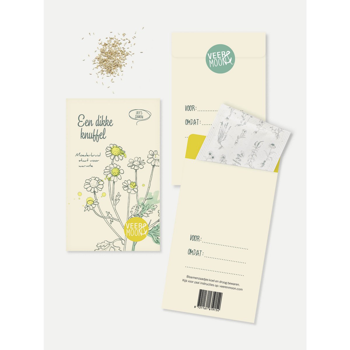 Bloemenzaden 'Een dikke knuffel' met Moederkruid - Veer&Moon