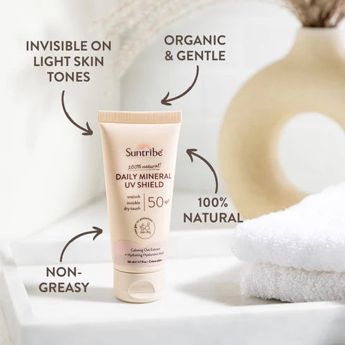 Zonnebrand dagcrème / Daily Mineral UV Shield SPF 50 – Suntribe