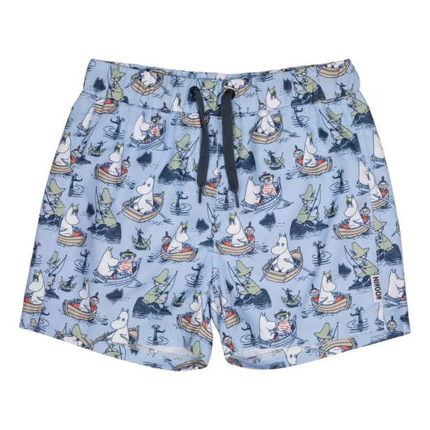 Moomin Boaters zwemshort pale blue Martinex met Moomin print
