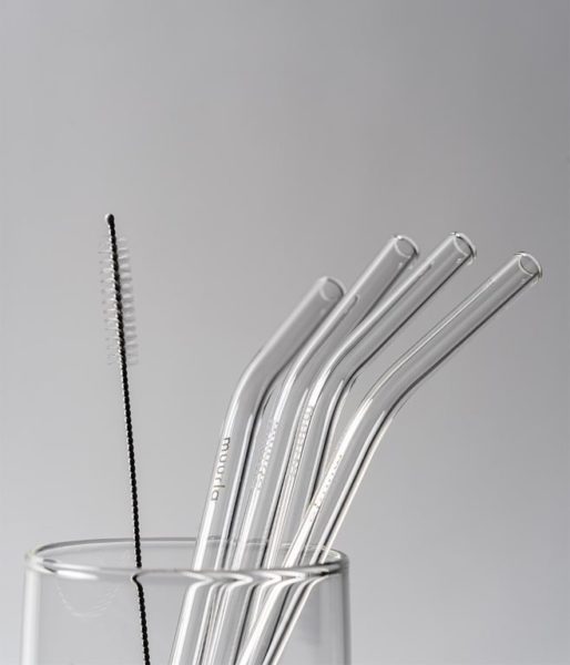 Rietjes Glass straws 4 pcs + brush for cleaning – Muurla