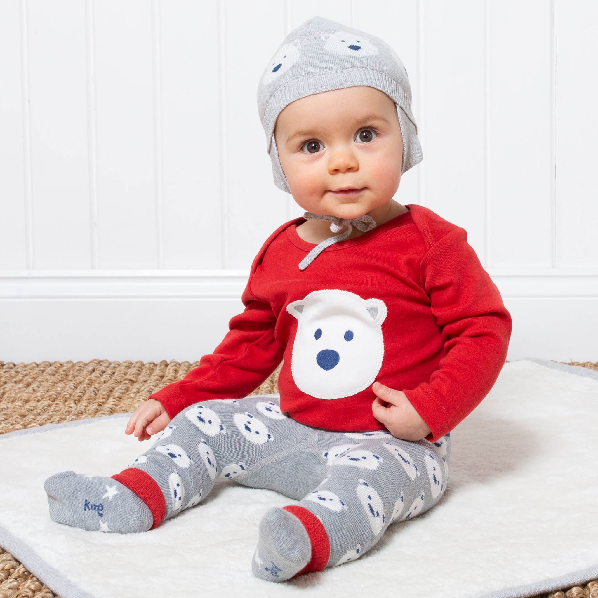 Baby Knit Leggings Snow Bear - Kite Clothing