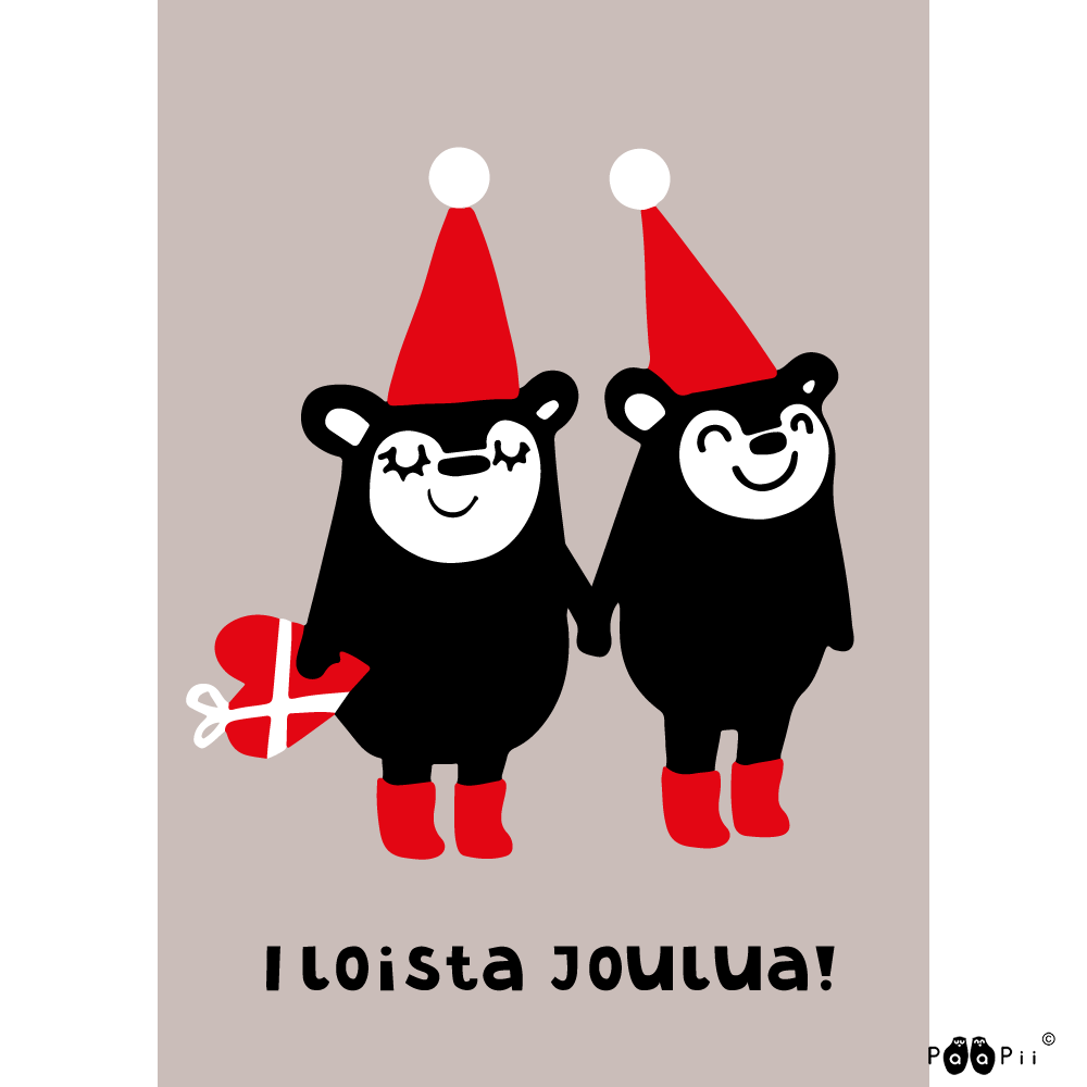 Postcard Iloista Joulua (vrolijk kerstfeest) – Paapii Design