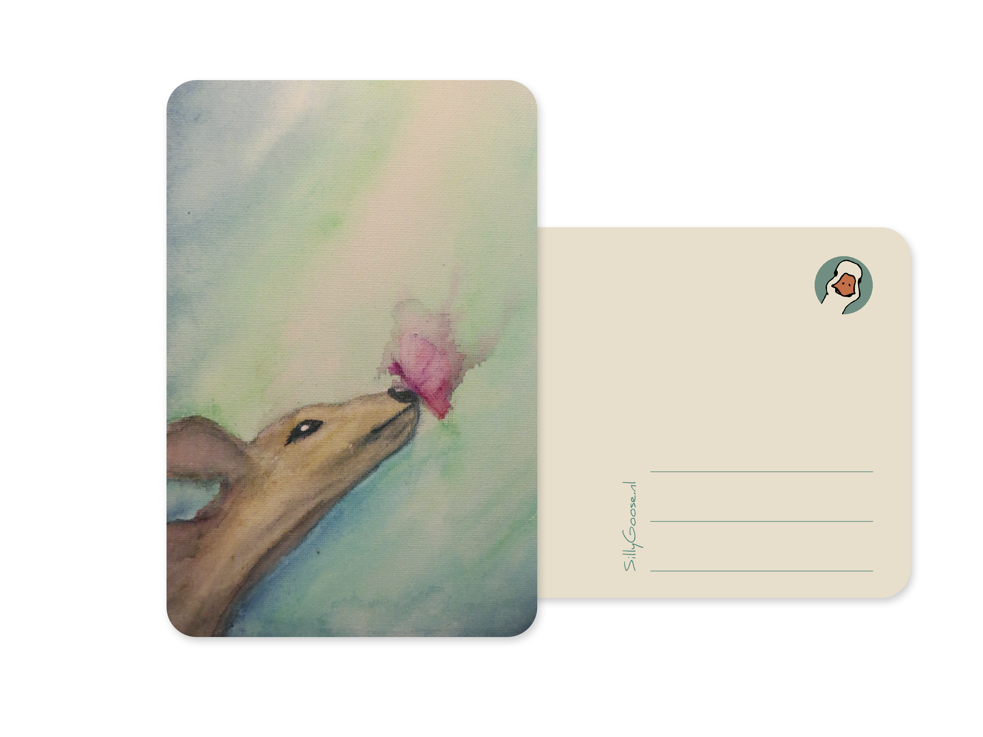 Postkaart Hertje - Silly Goose