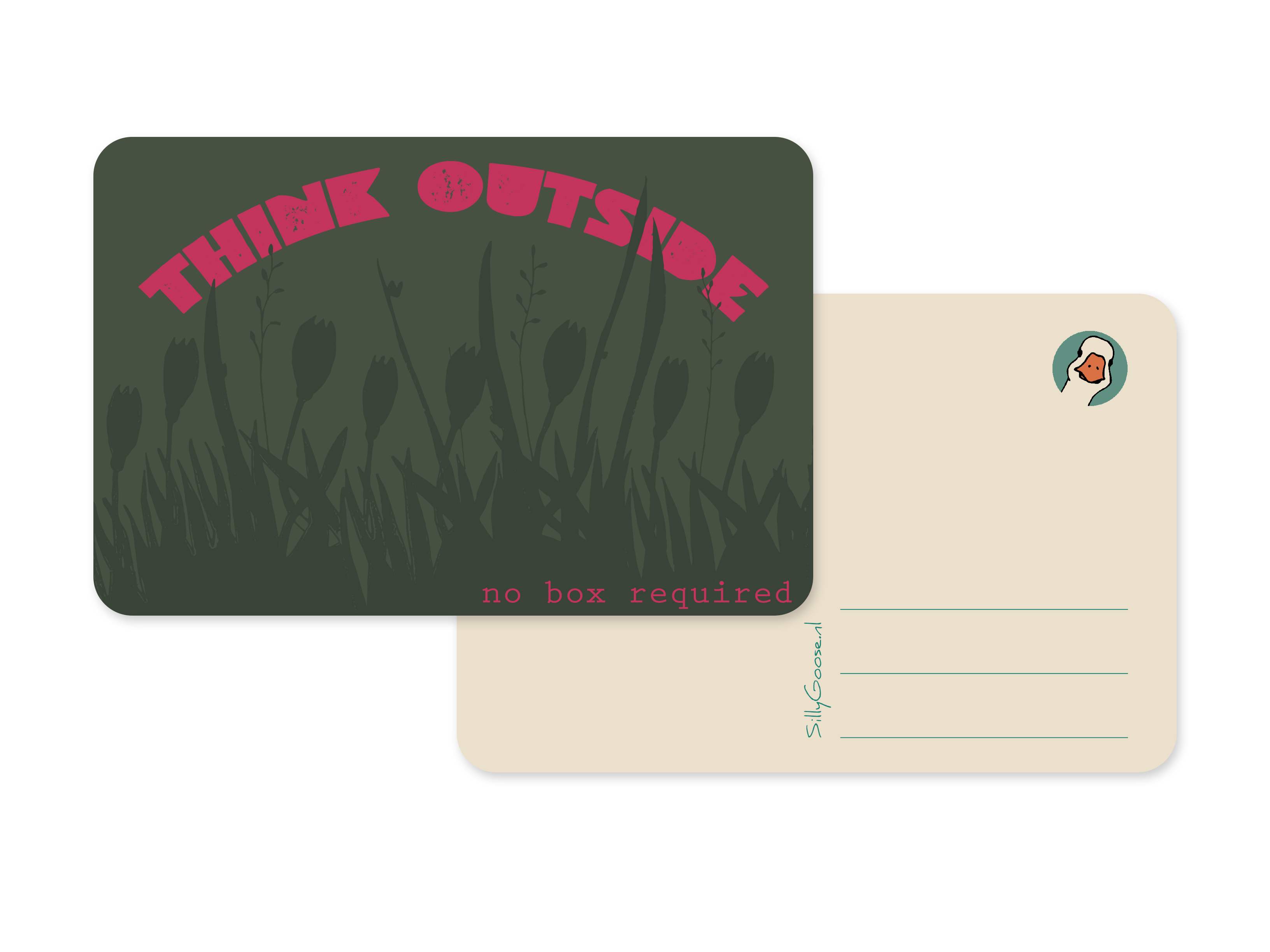 Postkaart Think Outside - Silly Goose