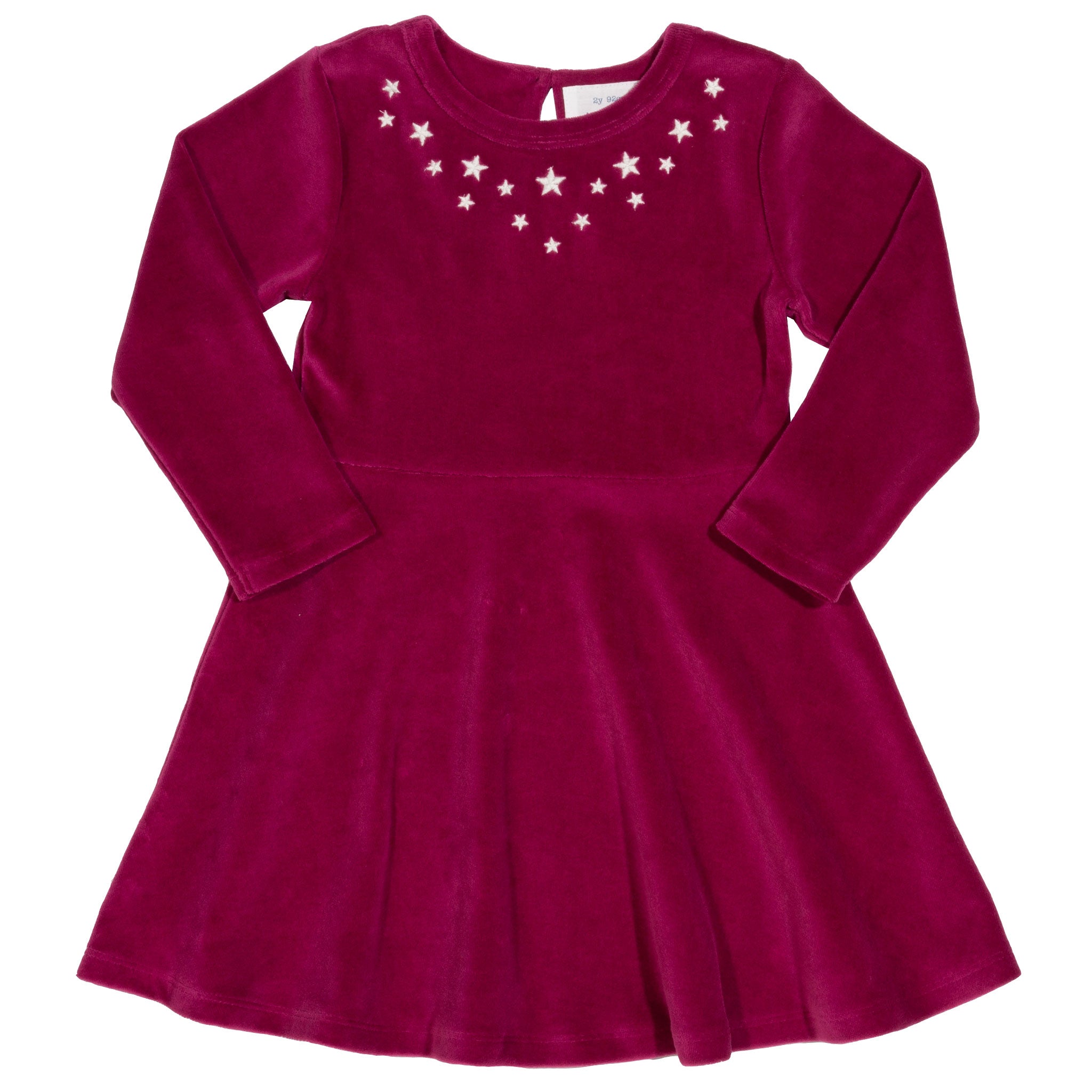 Jurk / Velvety Skater Dress Velour Berry Dark Pink - Kite Clothing
