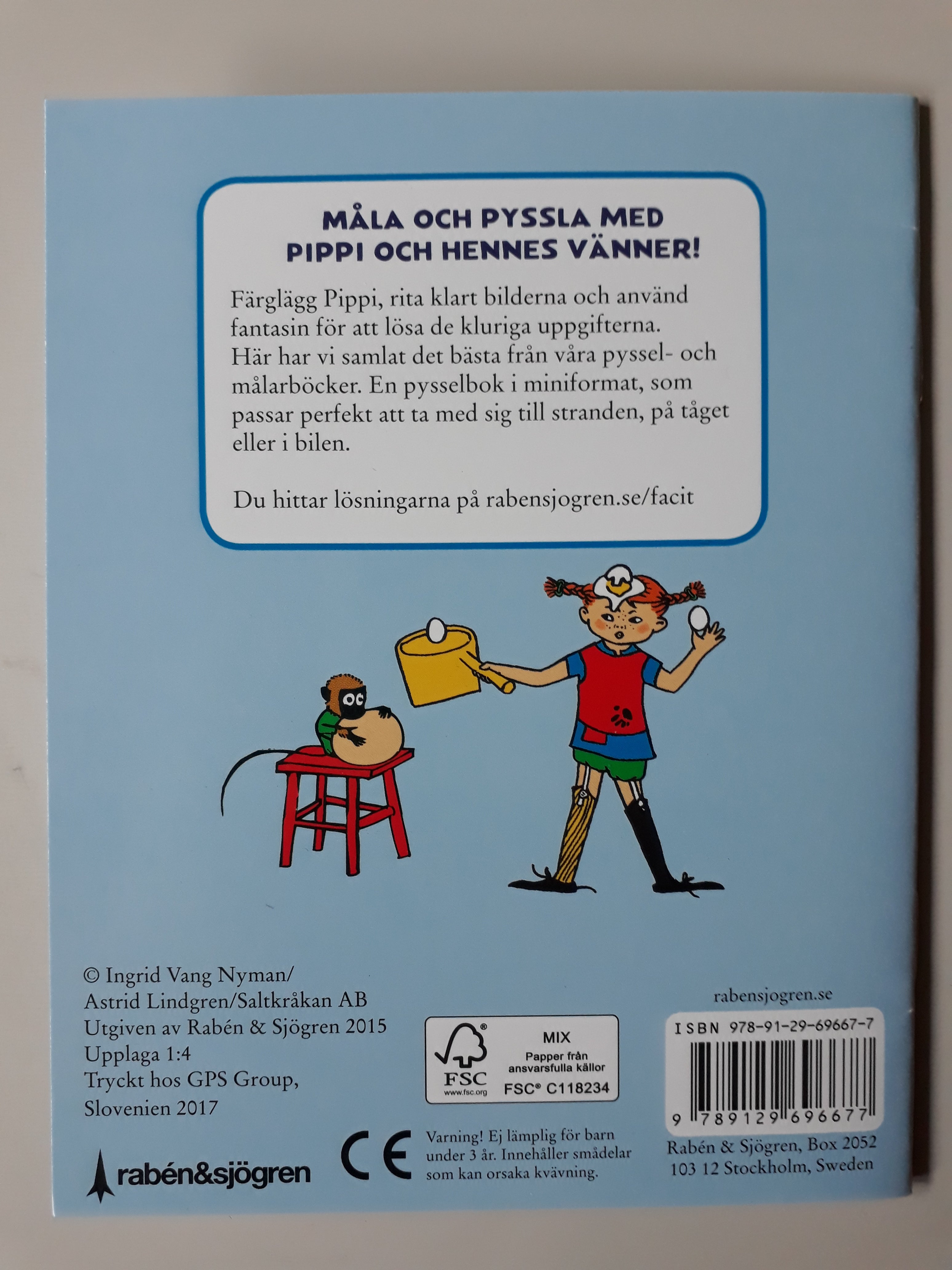 Mini-activiteitenboek Pippi (in het Zweeds) – Pippi Langkous