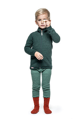 Kids Vest / Full Zip Jacket 400 Forest Green - Woolpower