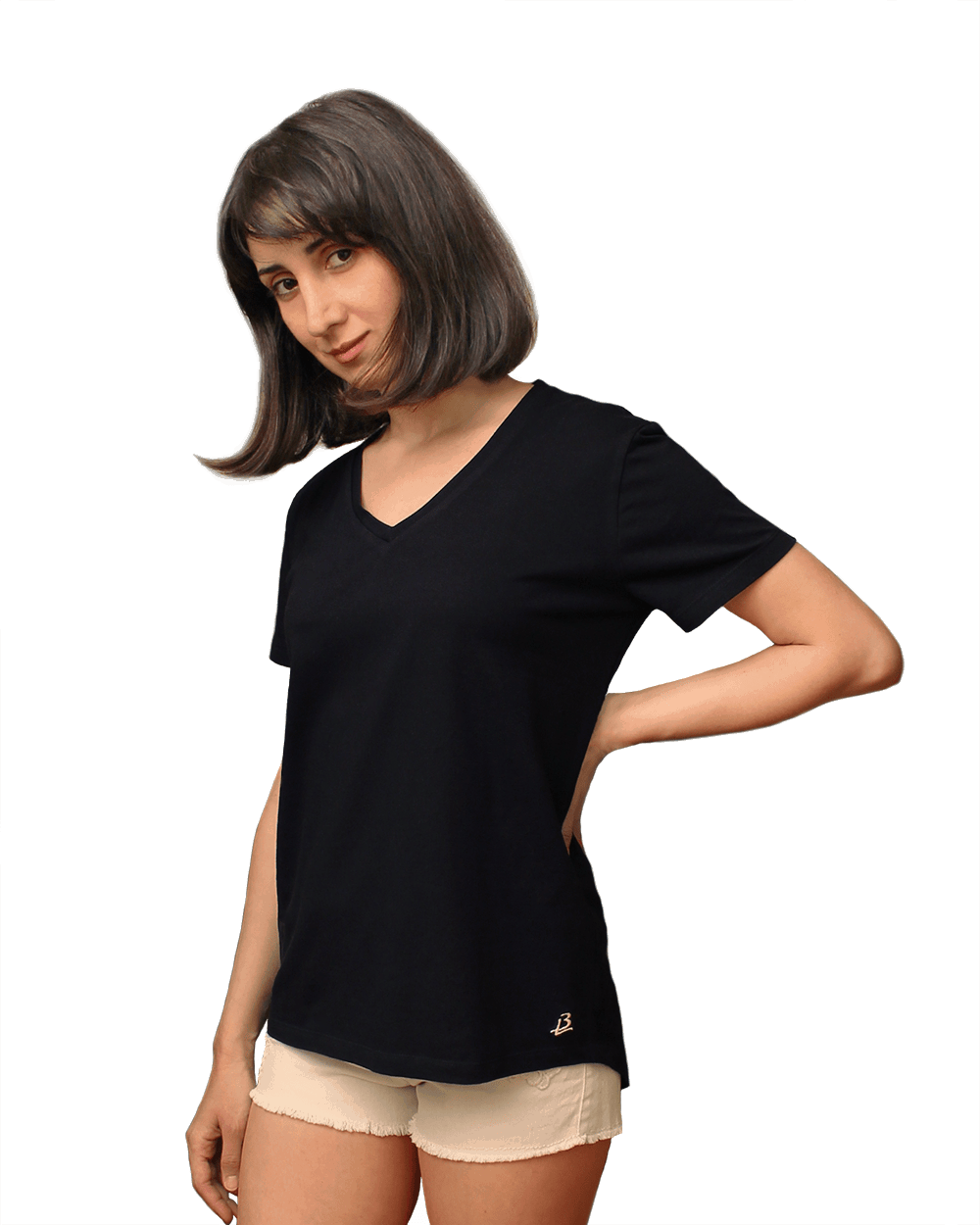 T-shirt drop tail Peech - B-Light Organic Clothing