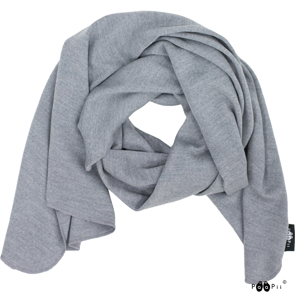 Sjaal / Scarf 100% Merinowol Grey – Paapii Design