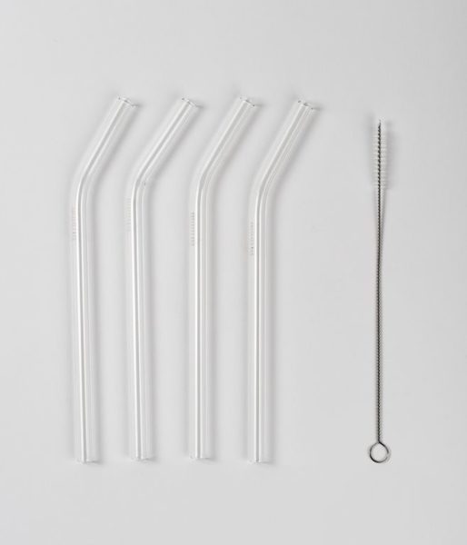 Rietjes Glass straws 4 pcs + brush for cleaning – Muurla