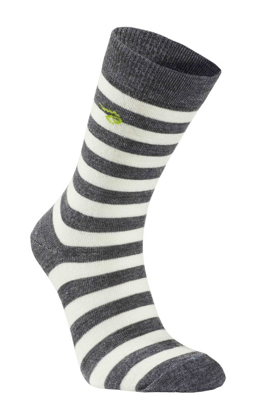 Thin Wool Sock Stripe (90 % merinowol) grey – Ivanhoe of Sweden