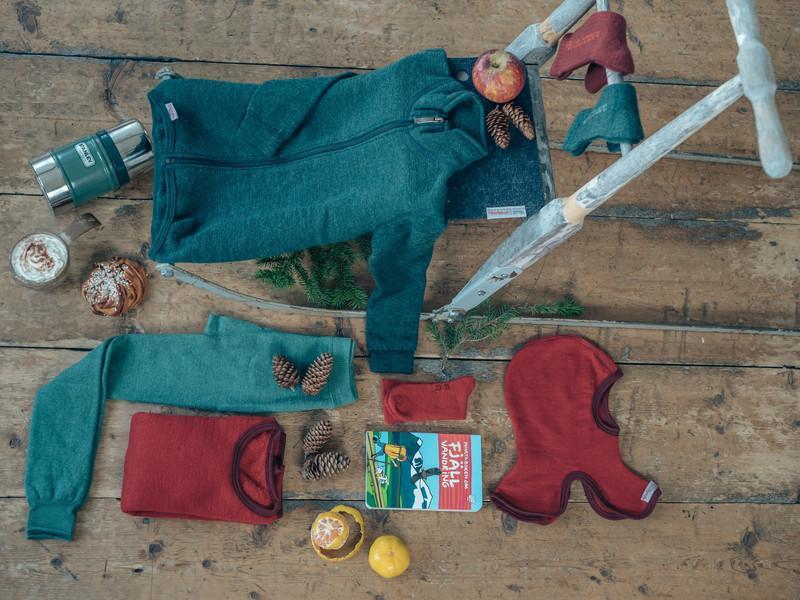 Kids thermo longsleeve / Crewneck 200 Lake Green - Woolpower