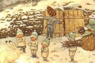 De kabouterkinderen in de winter - Elsa Beskow – K. Hjelm Förlag