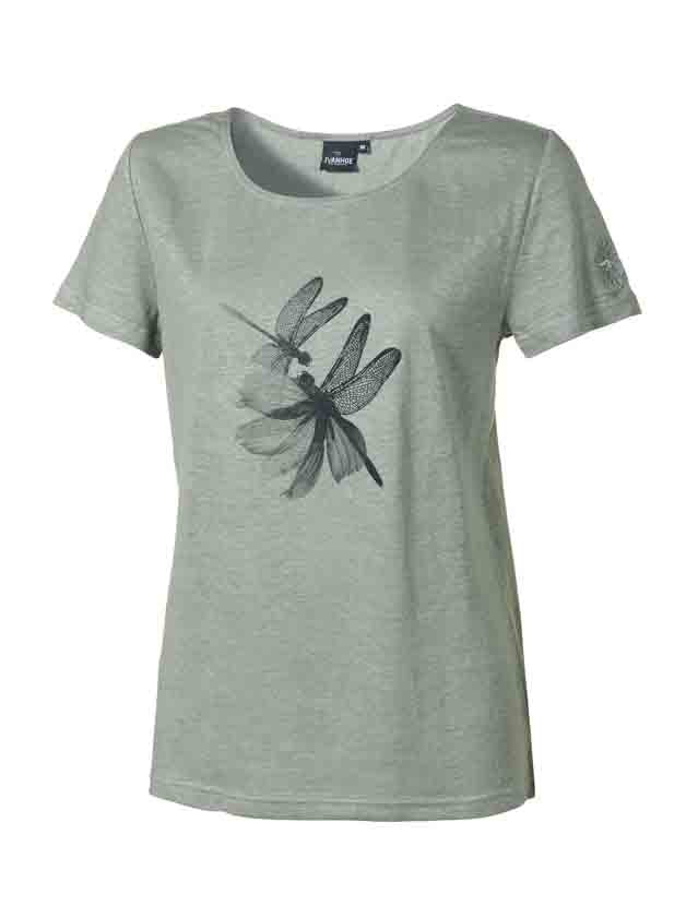 Linnen T-shirt GY Leila Dragonfly Green Bay – Ivanhoe of Sweden