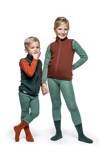Kids Vest Mouwloos 400 Red Rust - Woolpower