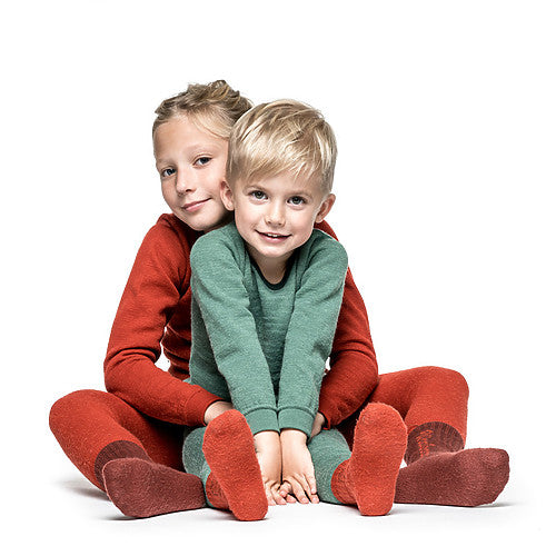 Sokken Kids Logo 400 Rust Red – Woolpower