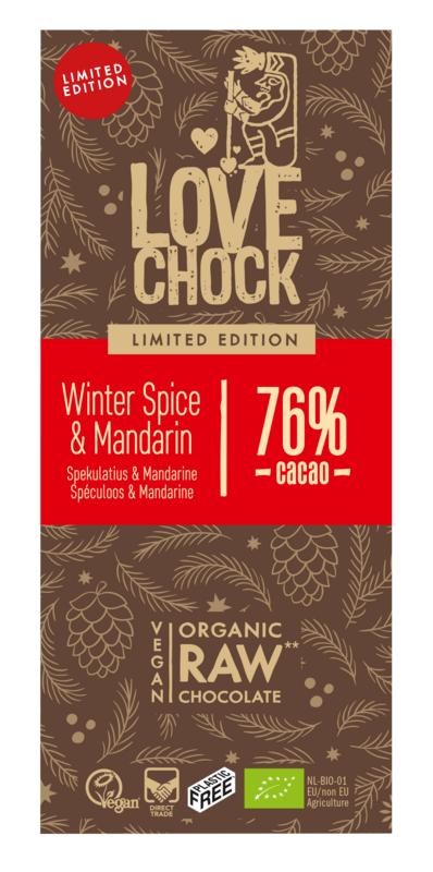 Chocolade Winter Spice & Mandarin Gluten-, Soja- en Melkvrij - Lovechock