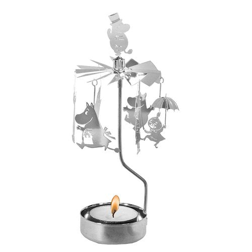 Rotary candle holder Moomin Family Silver - Pluto Produkter