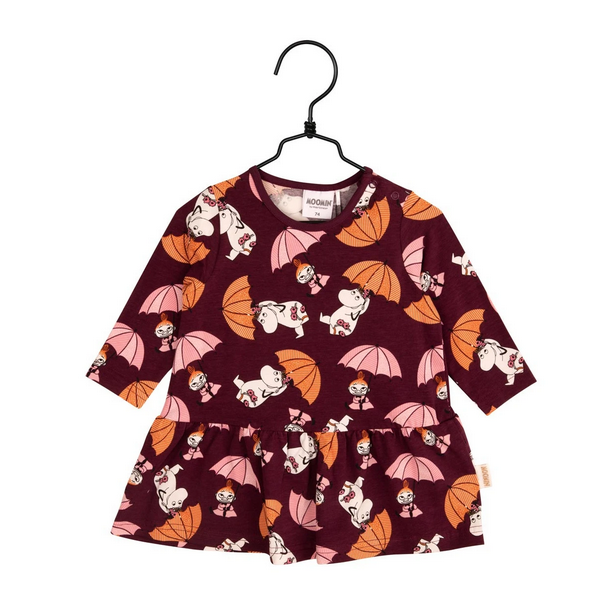 Jurk Baby Drops Dress burgundy – Moomin