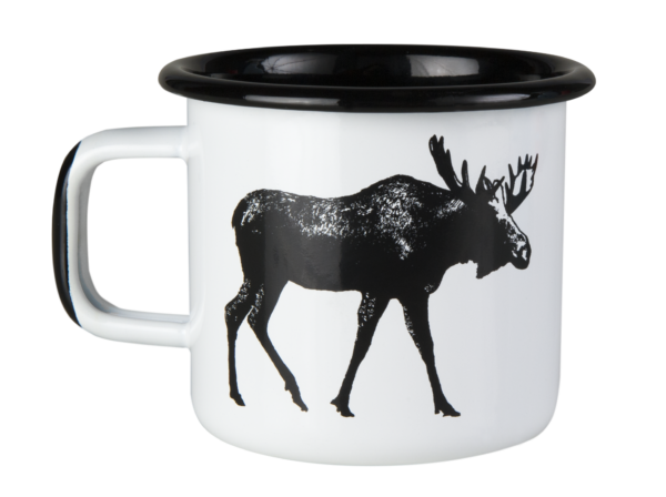 Nordic enamel mug The Moose 3,7dl – Muurla