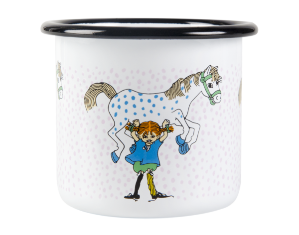 Pippi Langkous enamel mug Pippi and the Horse 2,5dl – Muurla