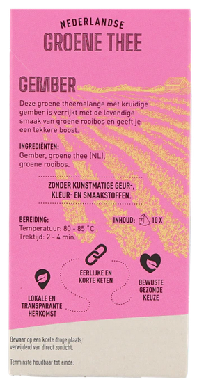 Nederlandse Groene Thee Gember Melange - LocalTea