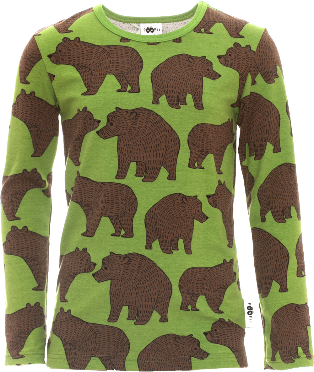 Longsleeve NOOA Shirt Ursa Forest Choco 128 t/m 164 – Paapii Design