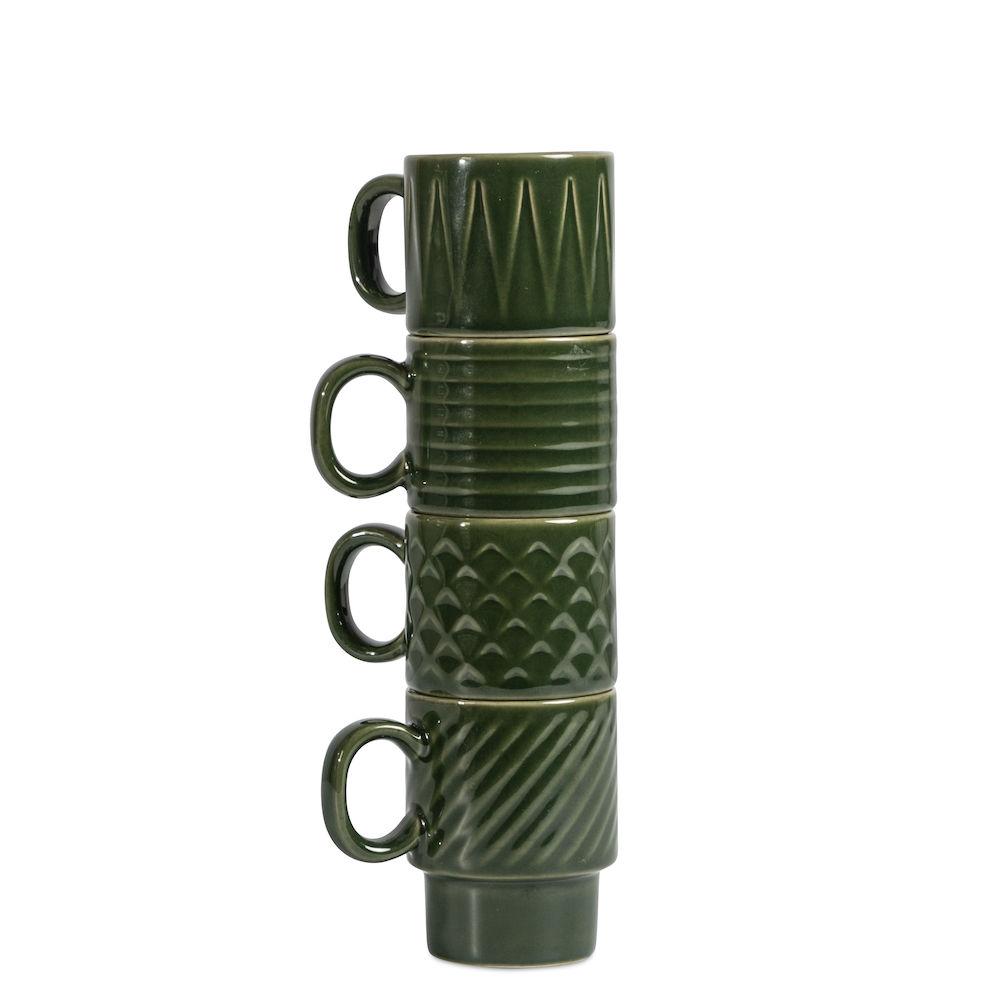 Coffee & More Espresso Mug Green 4pcs - Sagaform