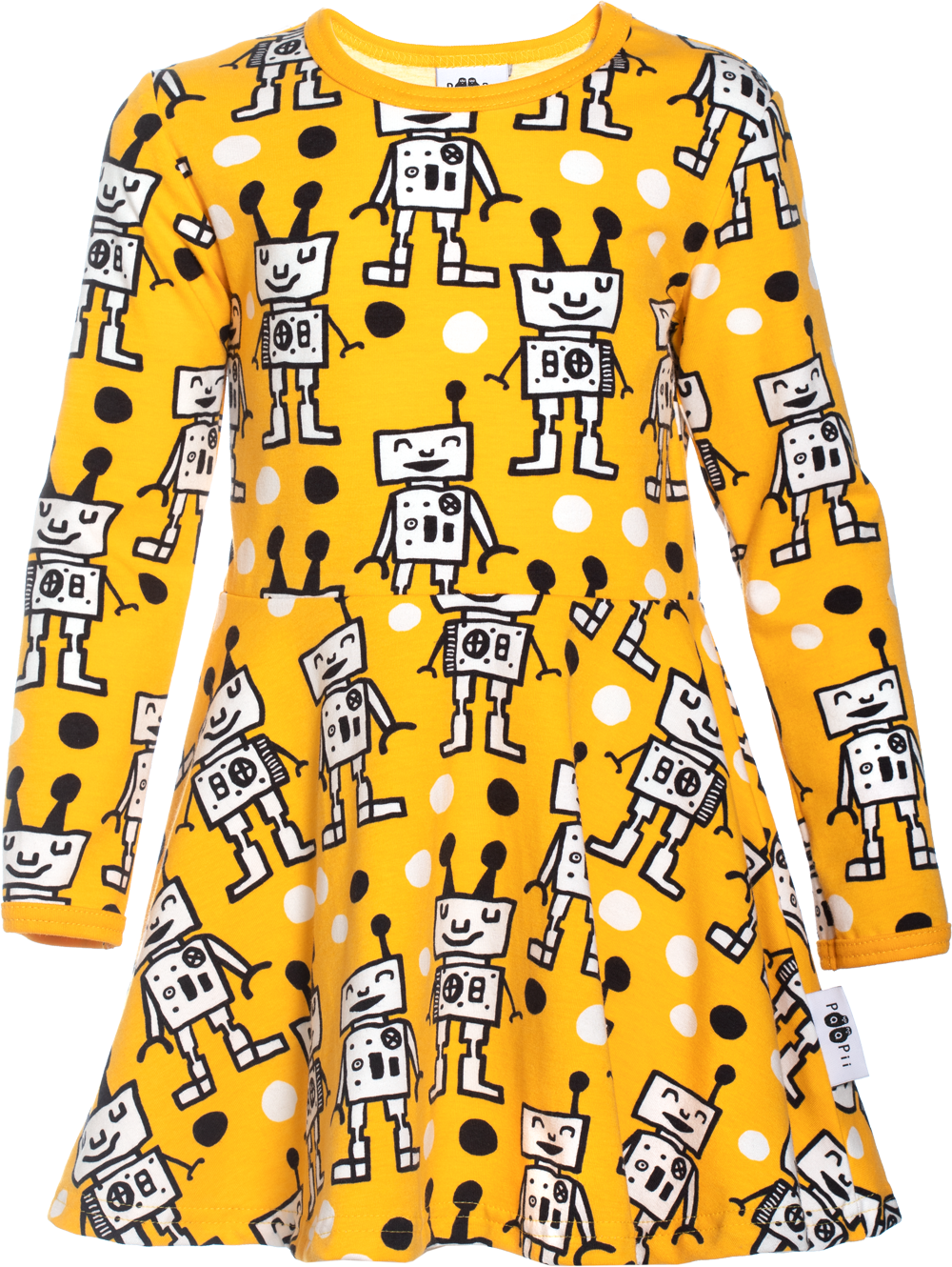 Jurk / SINNA Skater Dress Happy Robots Sun 86 t/m 122 – Paapii Design