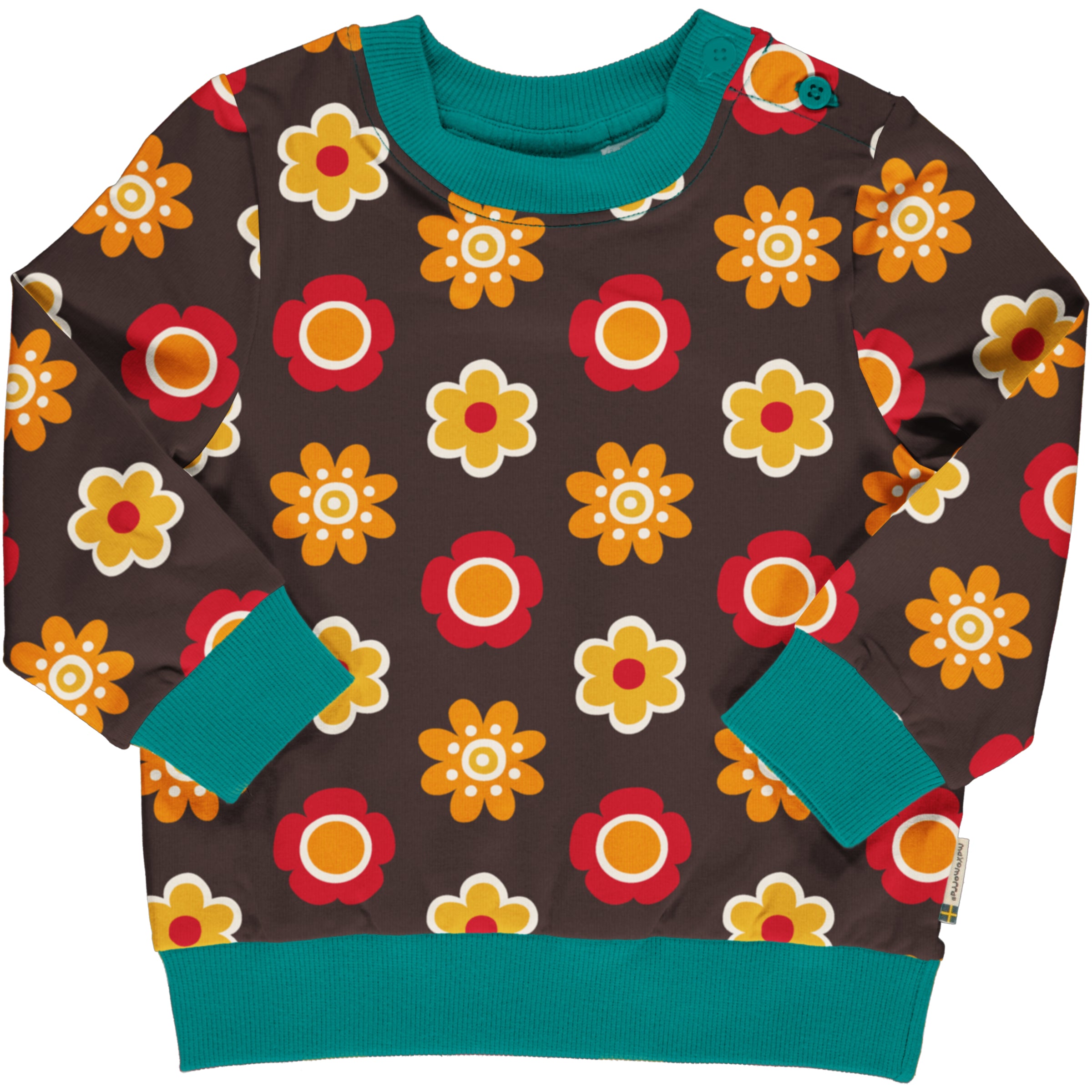 Trui / Sweatshirt Button Flower - Maxomorra