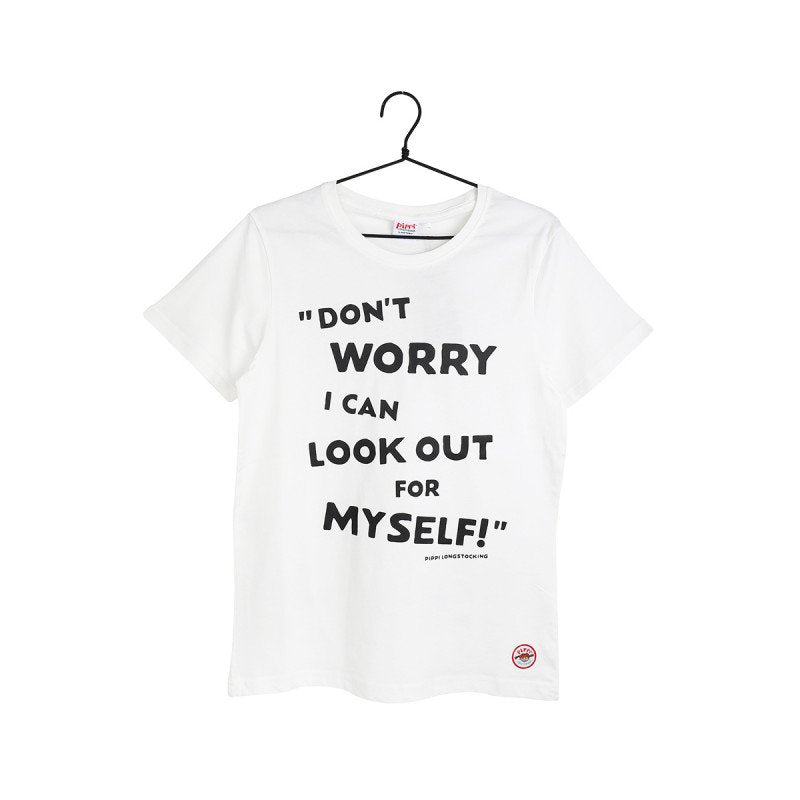 Adult T-shirt Don't Worry White – Pippi Langkous