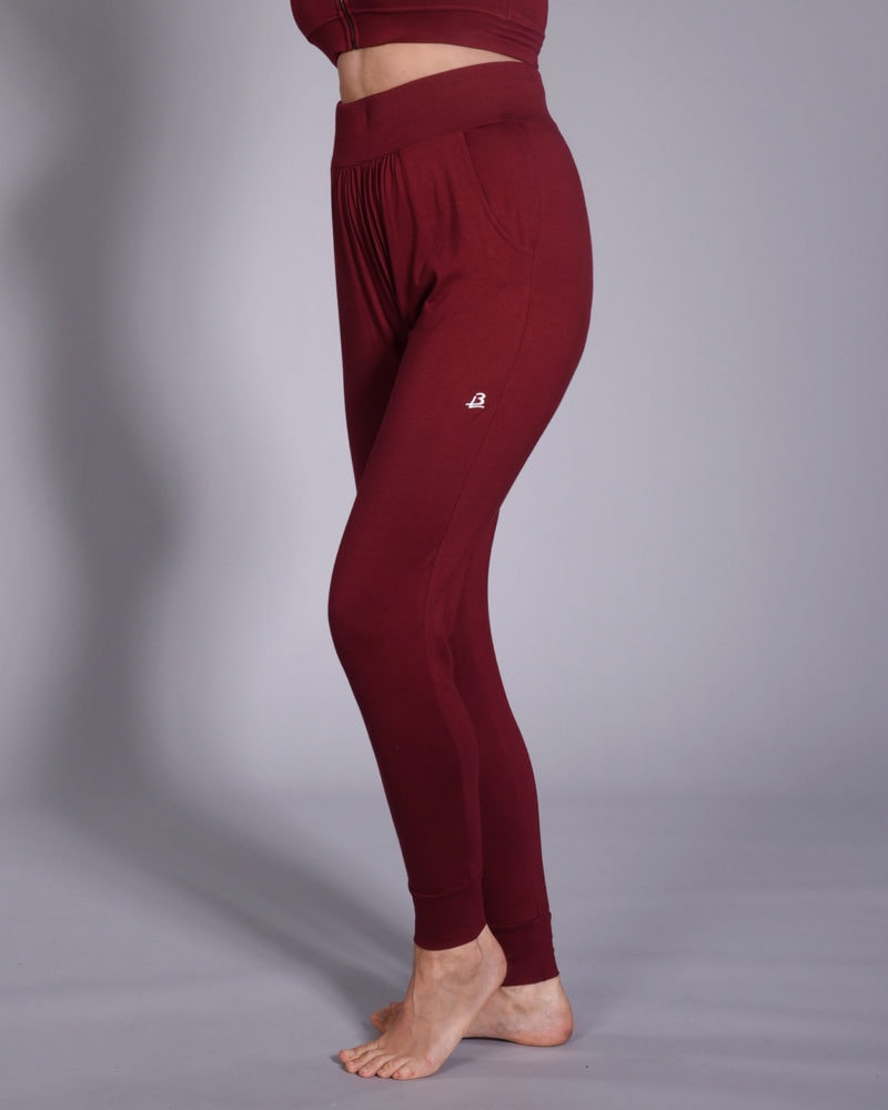 Yoga Broek Dheela Harem Pants with pockets Red – B-Light Organic Clothing