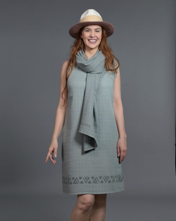 Sjaal Farideh Muslin Fabric Green - B-Light Organic Clothing
