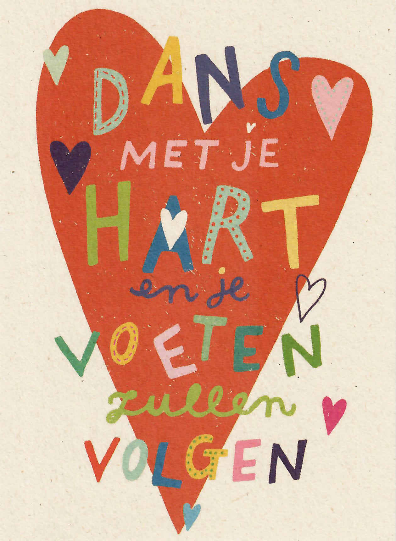 Claire Wenskaart Dans met je hart – Zintenz Organic Cards