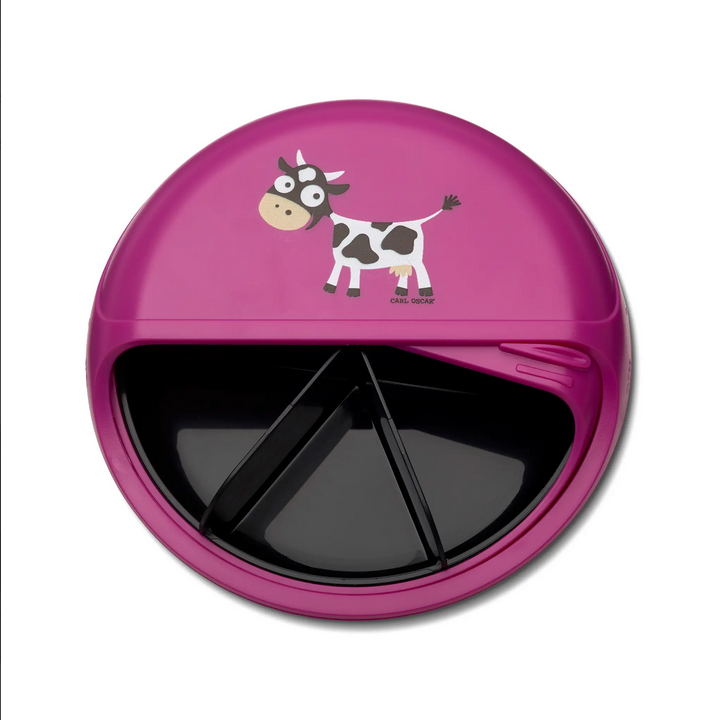 Kids BentoDISC™ Snacktrommel Cow Pink – Carl Oscar