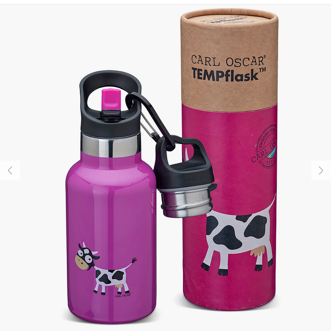 Kids Thermosfles TEMPflask™ Cow Pink 0,35 L – Carl Oscar