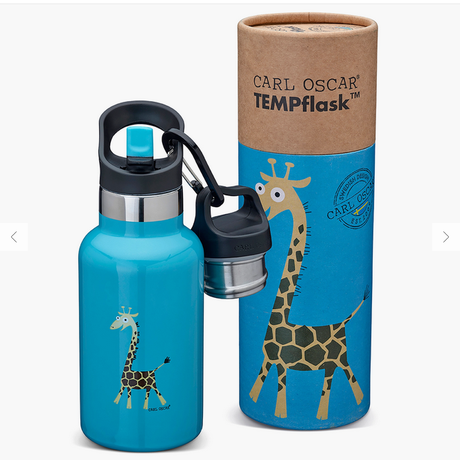 Kids Thermosfles TEMPflask™ Giraffe Blue 0,35 L – Carl Oscar