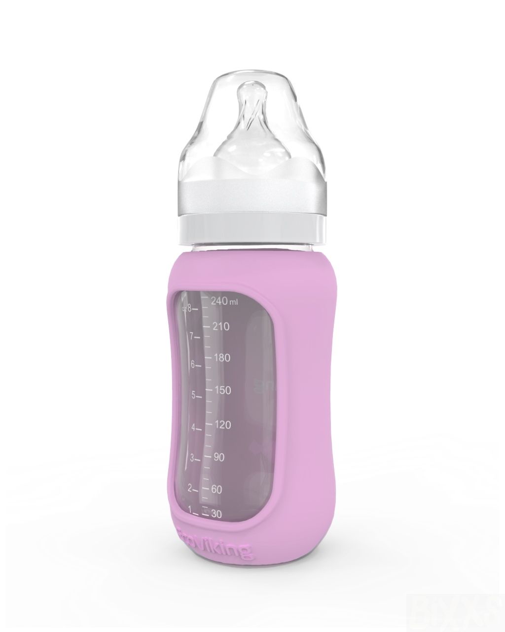 Glazen babyfles pink lavender 240 ml - EcoViking