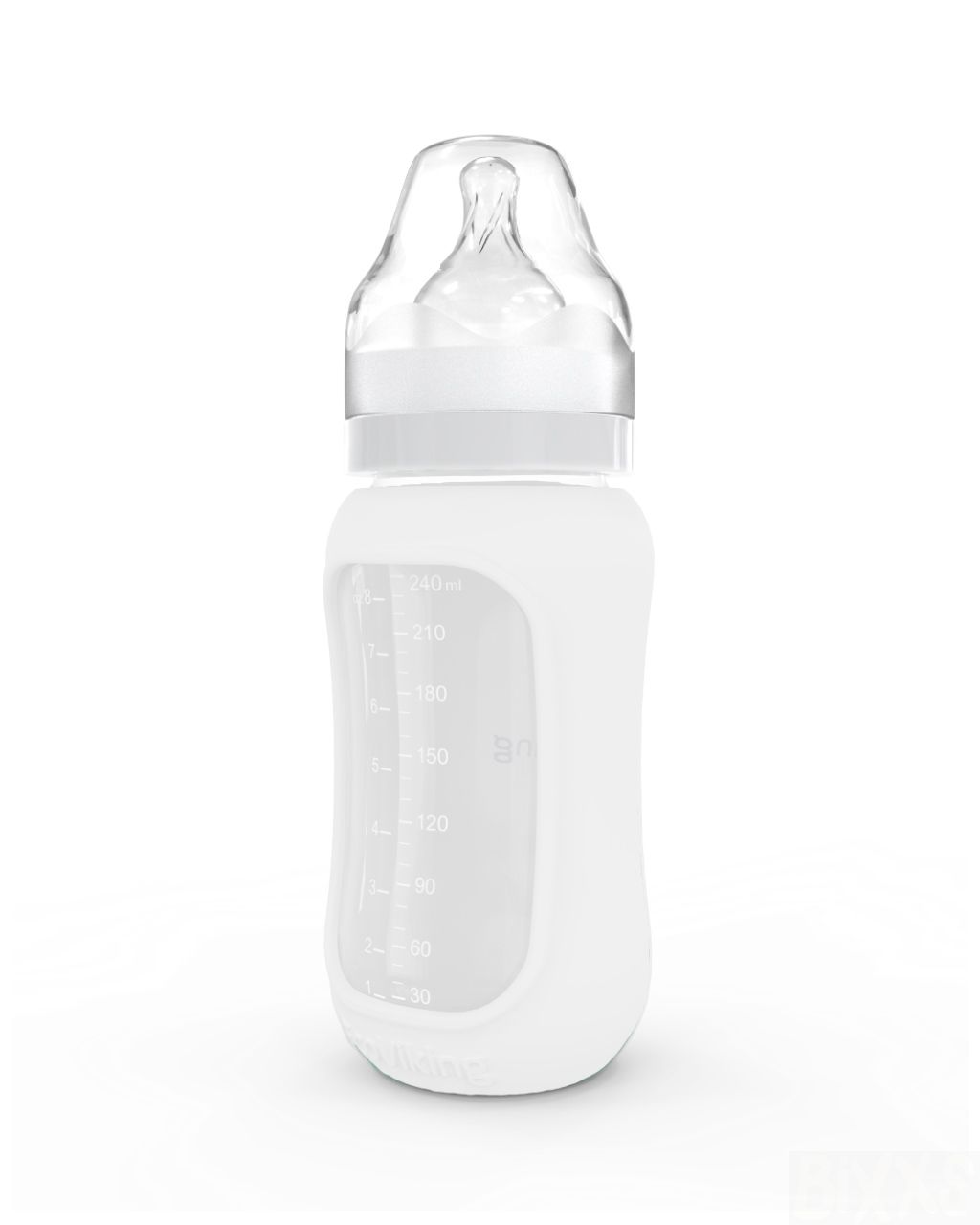 Glazen babyfles iceberg white 240 ml - EcoViking