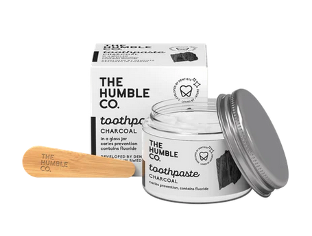 Tandpasta Charcoal met fluoride in potje - Humble Co.
