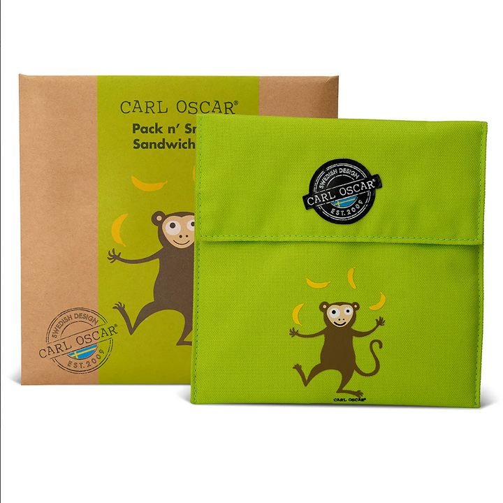 Kids Pack n’ Snack™ Sandwich Bag Monkey Green – Carl Oscar