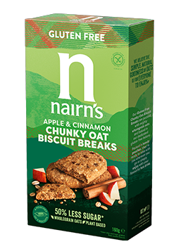 Apple & Cinnamon Chunky Oat Biscuit Breaks (glutenvrij & vegan) - Nairn's