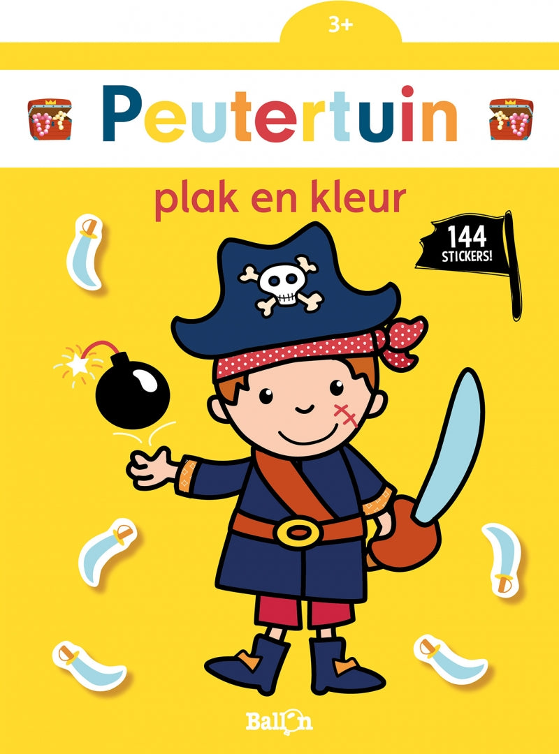 Peutertuin - plak en kleur piraat - Ballon
