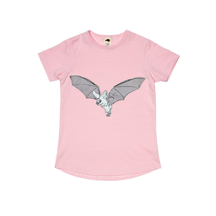 T-shirt Pink Bat GLOW IN DARK - Mullido