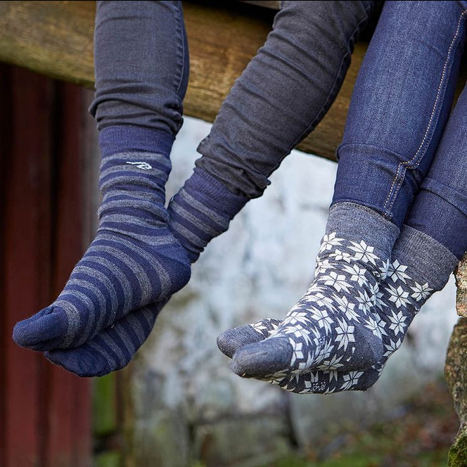 Thin Wool Sock Stripe (90 % merinowol) Pink – Ivanhoe of Sweden